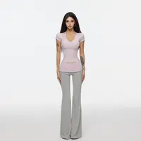 HELEN/芋泥啵啵/莱赛尔美式甜心正肩短袖撞色翻边裤套装S919,K517