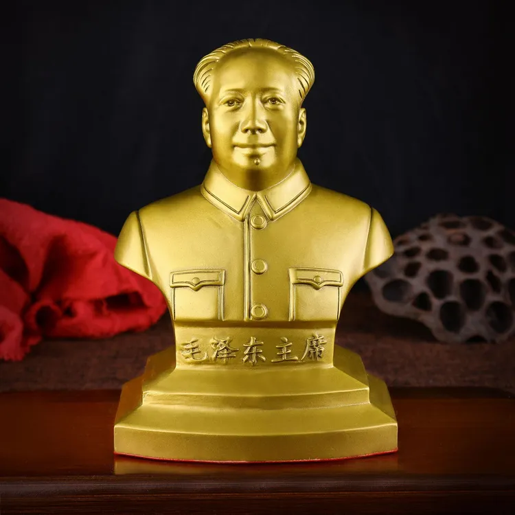 办公桌摆件黄铜伟人铜像黄铜工艺品摆件毛主席铜像桌面伟人铜雕工