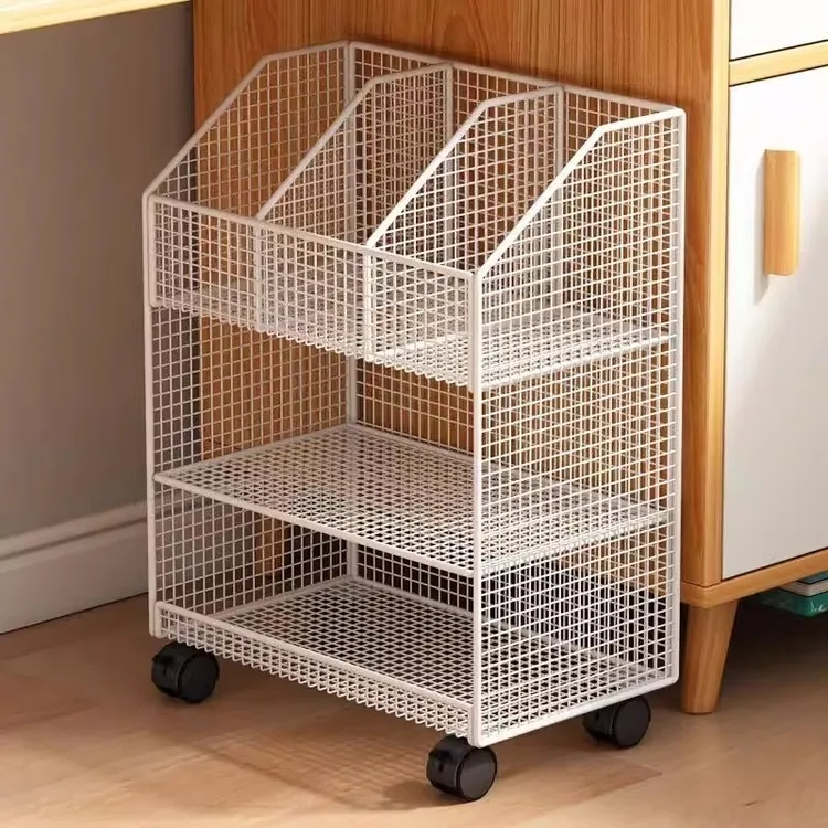 书架可移动落地置物架桌下大容量教室简易学生课桌边带轮书本收纳