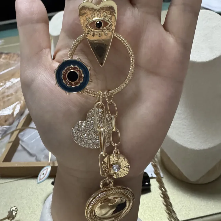 铜合金项链 恶魔眼毛衣链