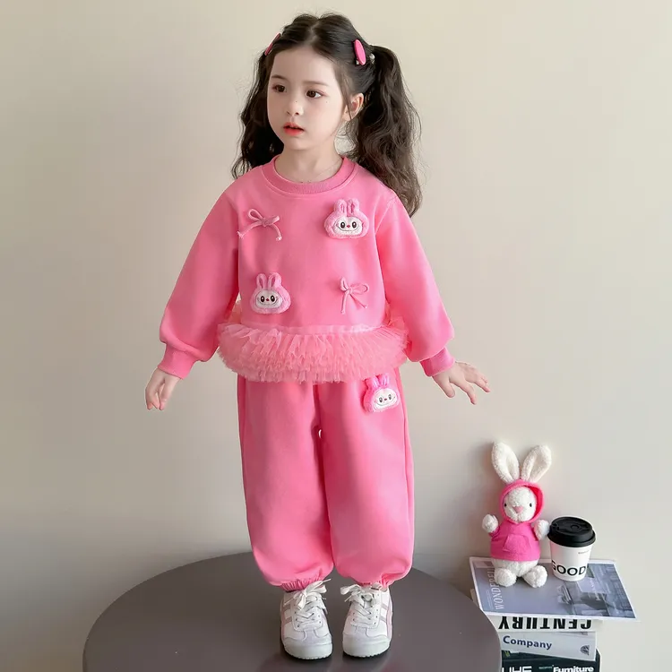 女童秋装套装2025新款4-6岁幼儿园潮款小童女宝春秋季洋气两件套
