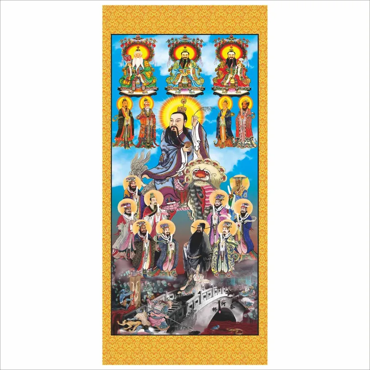 道场挂画太乙救苦天尊贡缎布旗帜布防水防晒可以洗