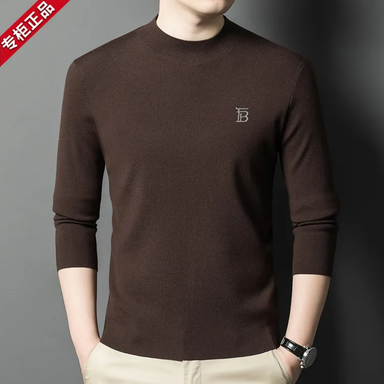 高档专柜新款英伦巴家男士羊毛衫秋冬季加厚保暖休闲百搭针织毛衣