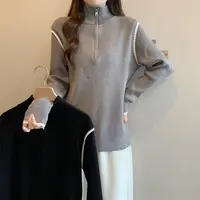 女装2024秋冬新款时尚针织衫上衣胖妹妹宽松显瘦长袖毛衣女潮3529