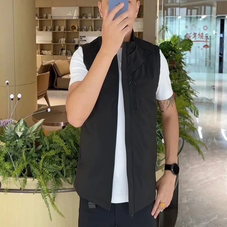 男常规款透气纯色立领韩版秋季男士休闲马甲四季通用0999