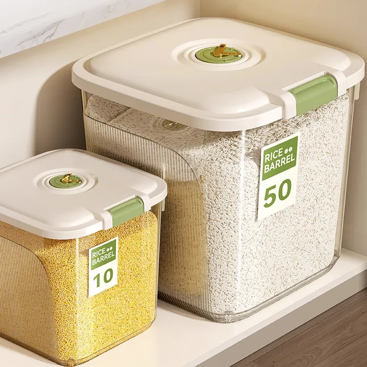 家用米桶密封桶装大米面粉杂粮罐防虫防潮带轮大容量食品级储米缸