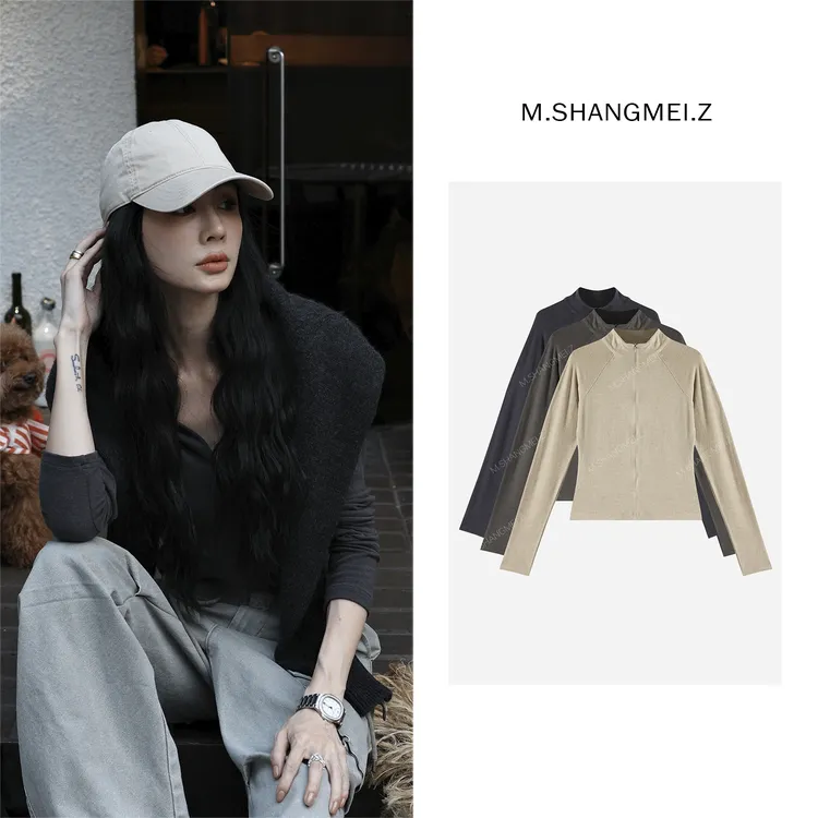 M.SHANGMEI.Z/沐熙【追风者】美大哥针织长袖拉链立领上衣X082948