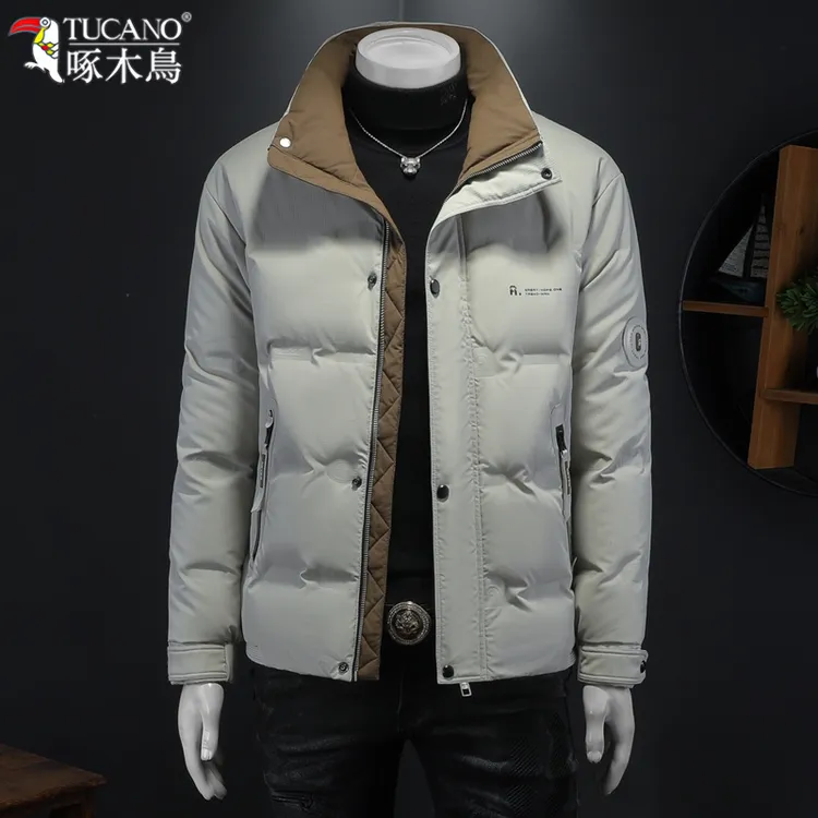 TUCANO/啄木鳥秋冬撞色立领轻薄棉服男士韩版百搭御寒保暖外套潮