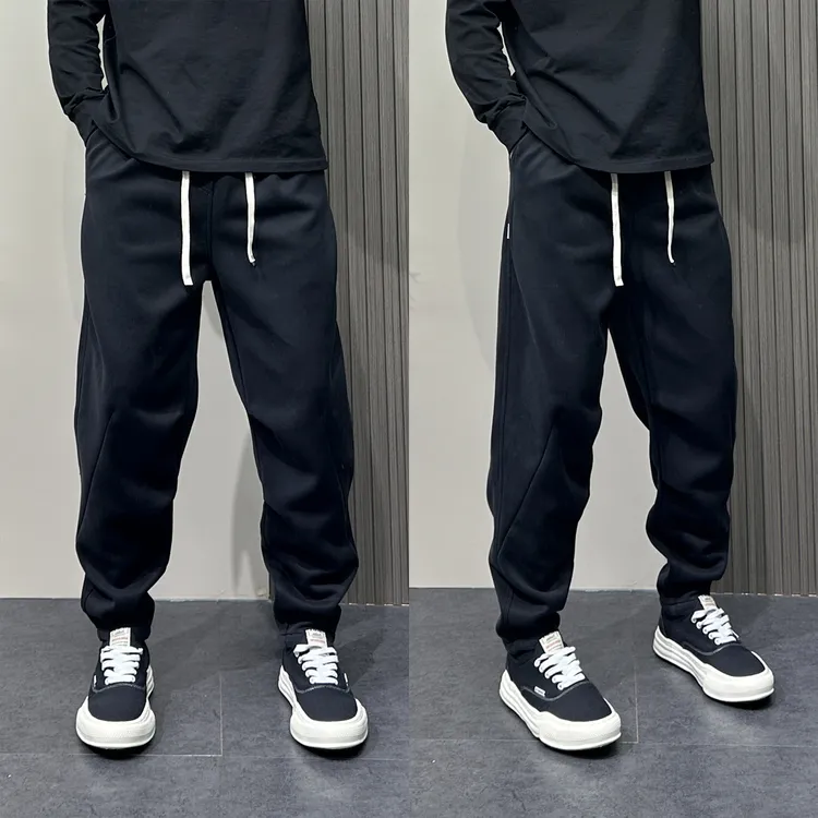 男士2025秋季新款抽绳休闲裤韩版束脚哈伦裤男宽松收口小脚卫裤