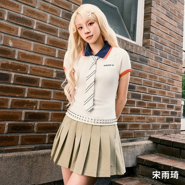 阿迪达斯 （adidas）女子宋雨琦同款运动修身短袖POLO衫KF9611