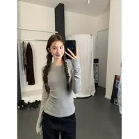 美利奴羊毛打底衫女秋冬新款圆领修身显瘦韩版休闲长袖t恤衫 JP72