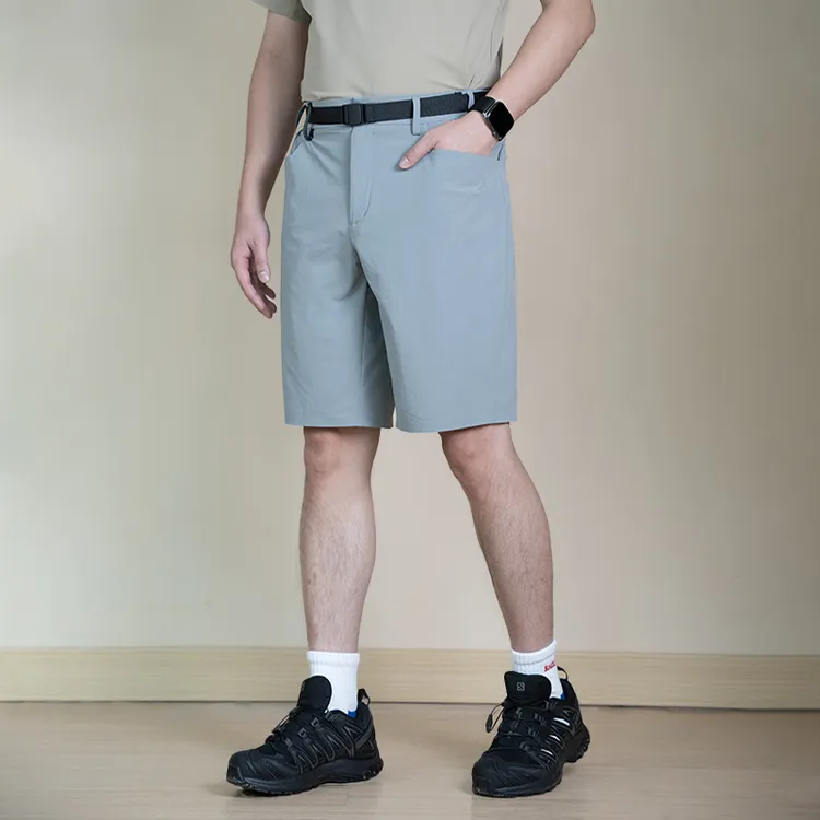 夏季男士轻量薄款休闲五分裤防泼防风透气直筒中裤高腰弹力商务风