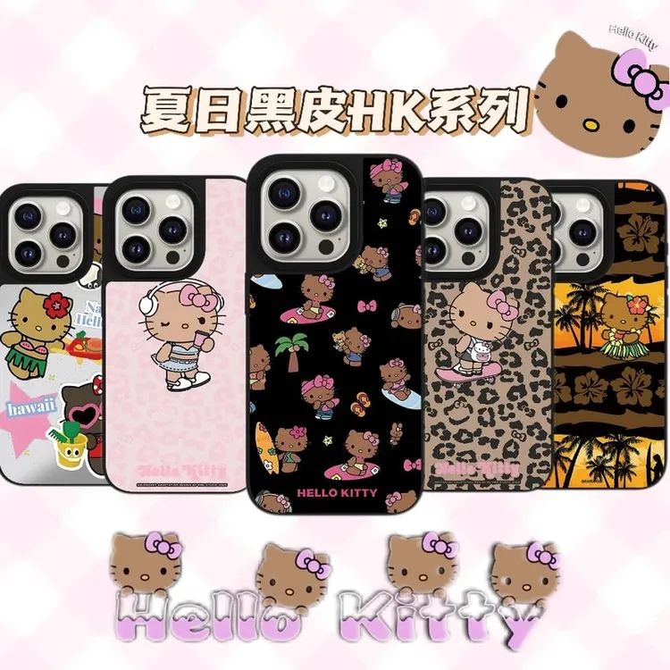 【夏日黑皮KITTY系列】case潮牌适用于苹果17promax16/15/14手机壳