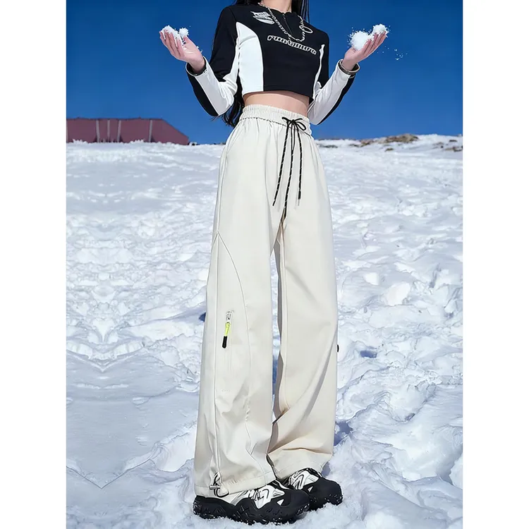 美式三防软壳冲锋裤男女款冬季加绒加厚工装裤东北零下40度滑雪裤