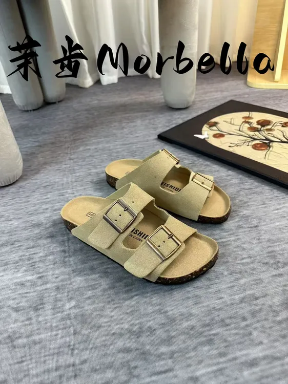 牛皮版~勃肯鞋夏季凉拖软底博肯厚底二字凉拖百搭外穿沙滩软木