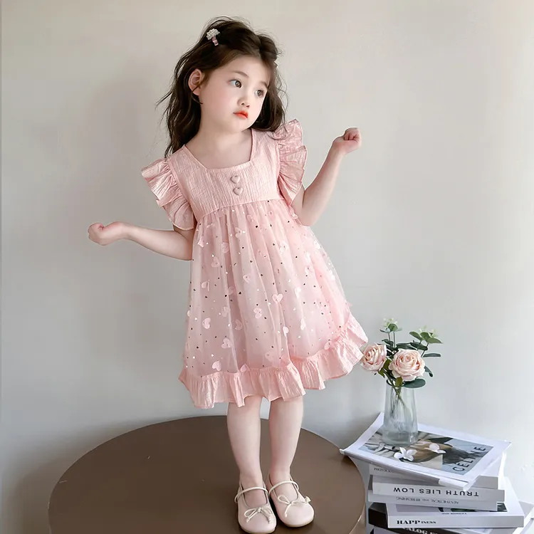 女童连衣裙夏季2025新款洋气薄款儿童公主纱裙小女孩宝宝夏装裙子