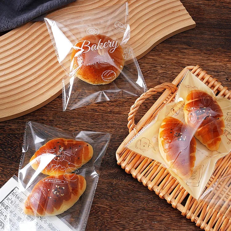 蛋糕卷面包自封袋透明打包吐司甜甜圈包装袋烘焙自粘牛角包封口袋