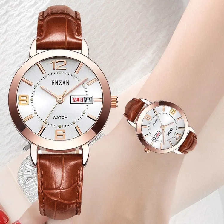 女士全自动机芯手表腕表防水夜光双日历时尚简约百搭女款高档礼物