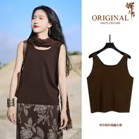 ［植物染］绵羊毛时尚复古背心经典简约百搭通勤背心打底衫38283