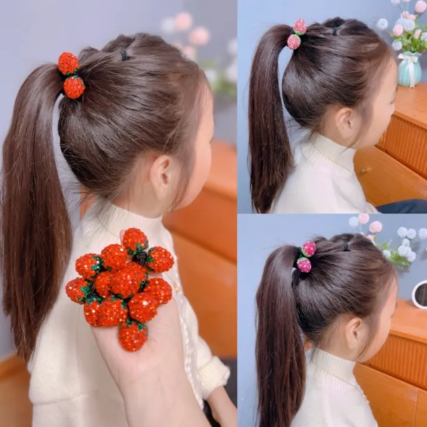 亮闪闪草莓发圈儿童发圈成人发圈