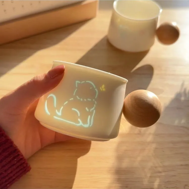 创意陶瓷镂空马克杯咖啡杯高级感可爱情侣水杯