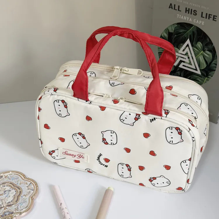 卡通可爱美乐蒂旅游行李包印花化妆包大容量分区洗漱包便携收纳袋