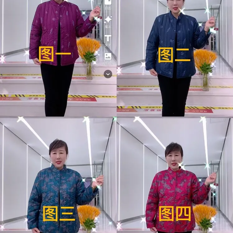 中老年女士秋冬轻薄立领保暖小棉袄内穿款