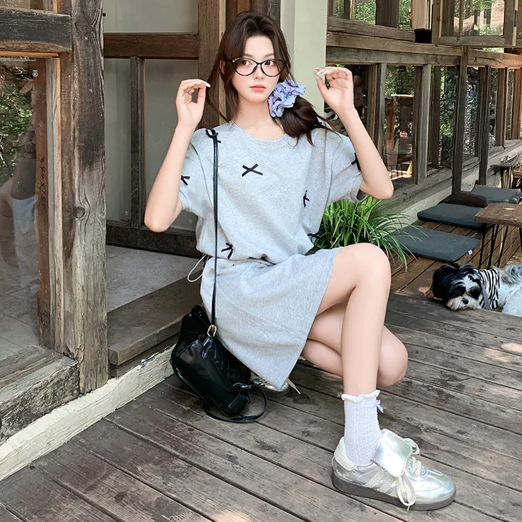 时尚套装短裤时尚百搭连衣裙小众夏装韩版上衣宽松短袖显瘦运动