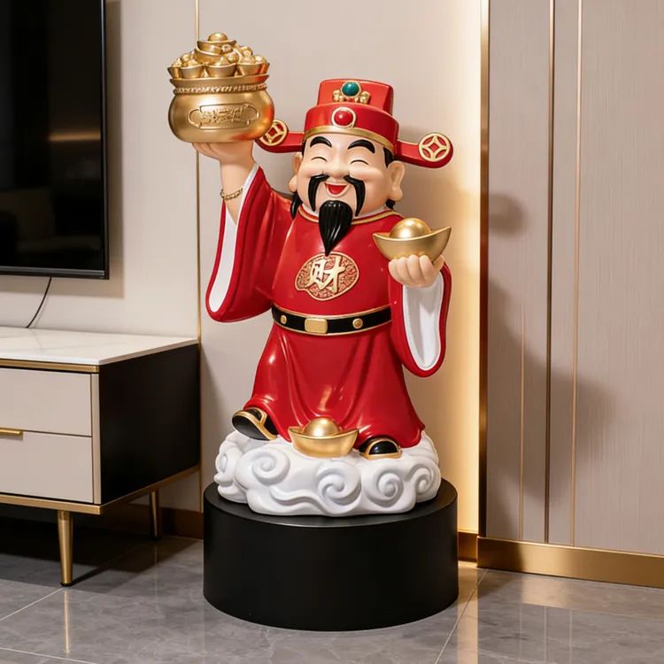 财神爷客厅电视柜大摆件办公室招财店铺收银台装饰品乔迁开业礼物