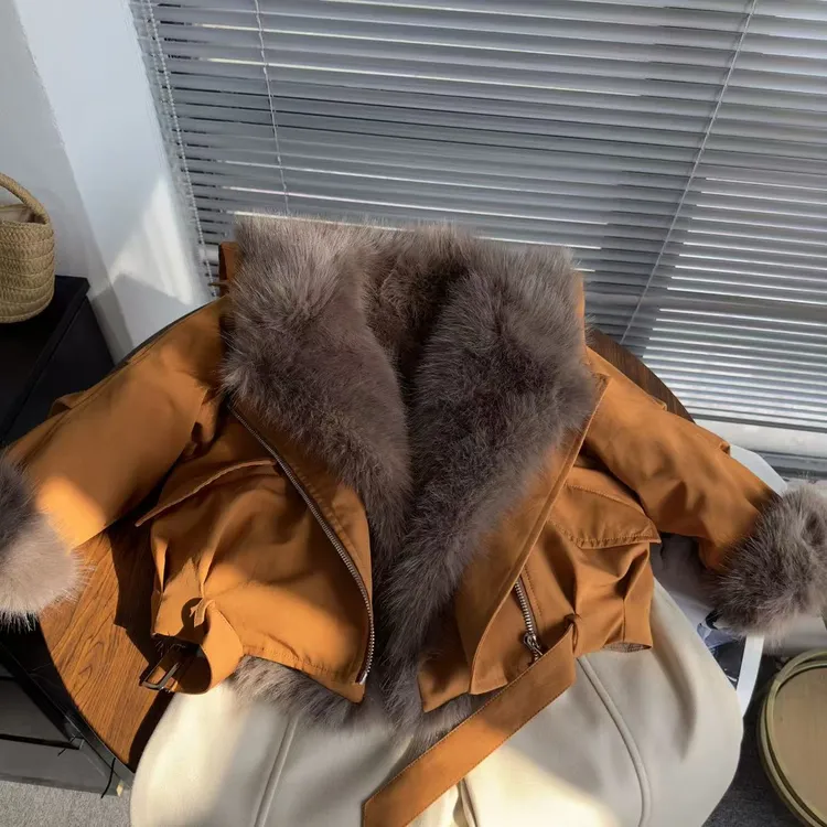 女童冬季毛毛外套加绒加厚2025冬季新款洋气时尚韩版夹克25454