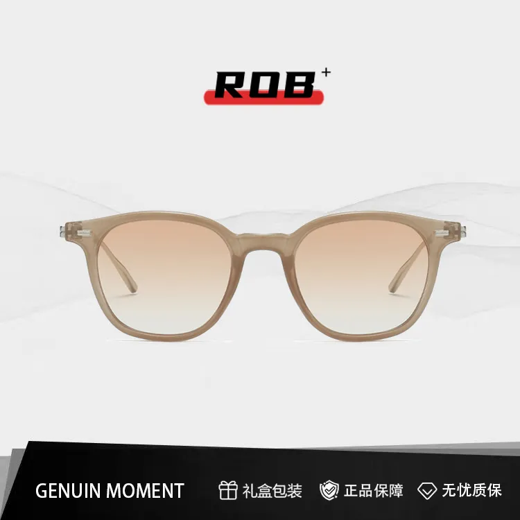 GENUIN MOMENT时尚奶咖日落色太阳镜男ROB防紫外线可配近视墨镜女