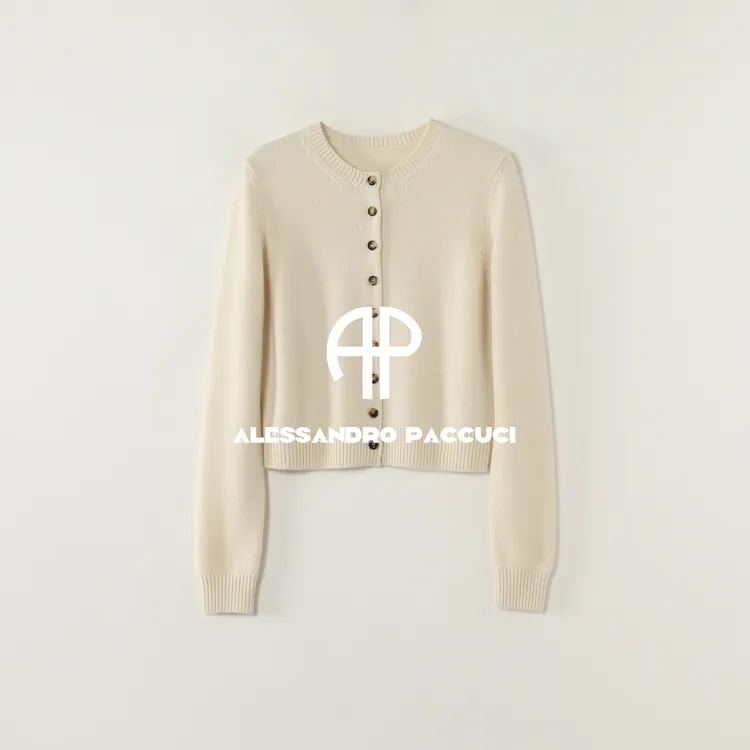 AP洛哥61009SK【纸杯蛋糕】100羊绒圆领时尚百搭多色短款针织开衫