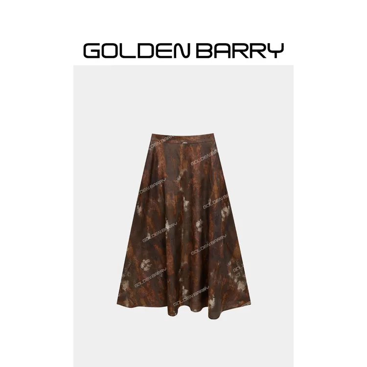 GOLDENBARRY|[油画裙]310219高级感复古提花长款印花半裙