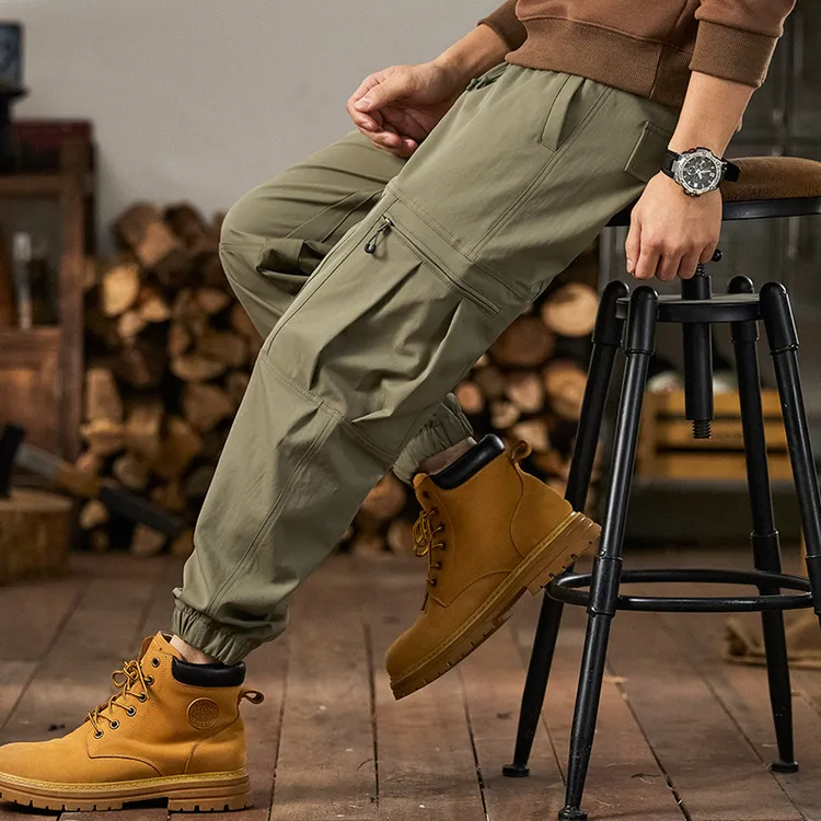 美式复古多口袋工装裤男春秋季2025新款潮流百搭宽松休闲束脚裤子