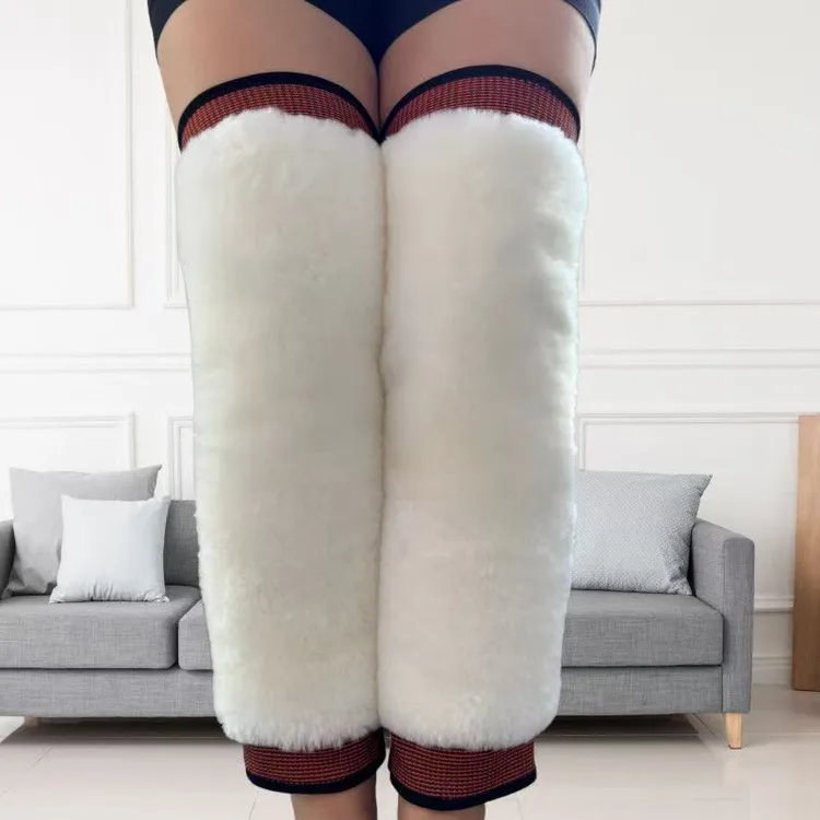 加长绑带羊毛护膝防寒保暖防滑适合男女中老年人秋冬护腿骑车防风