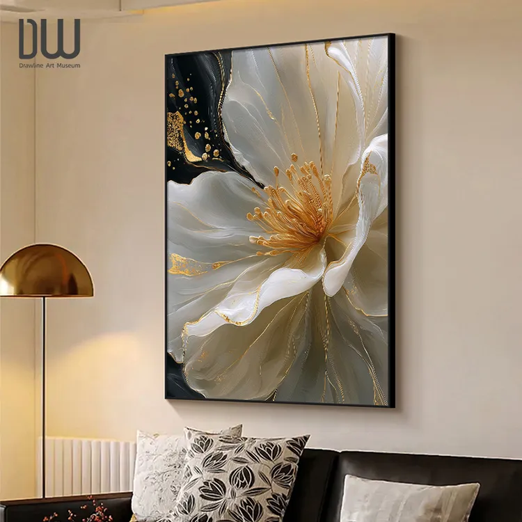 法式复古客厅装饰画轻奢花卉高级感沙发背景墙挂画高端玄关落地画