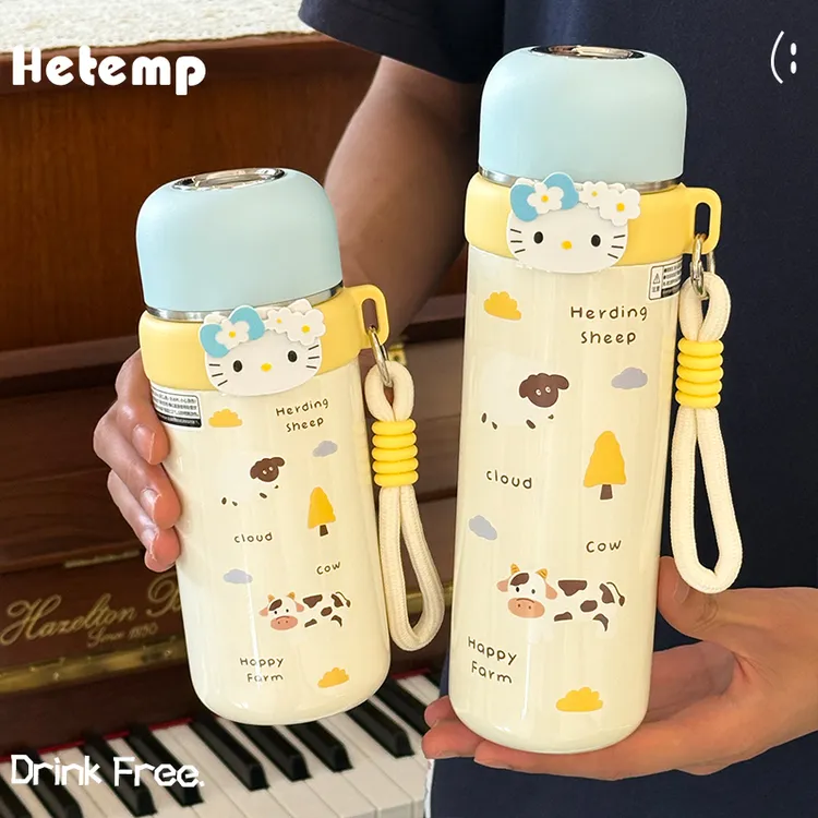 恒度快乐牧场DIY保温杯316不锈钢女生高颜值学生党小巧直饮水杯子