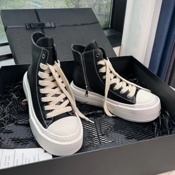 TAAIRXTO真皮高帮鞋男款冬季新款厚底增高休闲鞋加绒保暖马丁靴潮