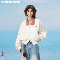 【琦儿专属】madgood马得工地小立领水洗格纹短夹克MDGDWT13251