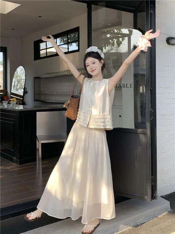 小香风套装夏季女2025新款高级感老钱风富家气质财阀千金两件套裙