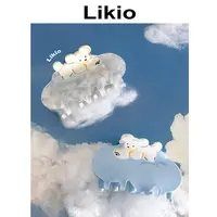 Likio x 心之犬 奔跑小狗云朵发抓 寺冈奈津美联名抓夹发卡鲨鱼夹