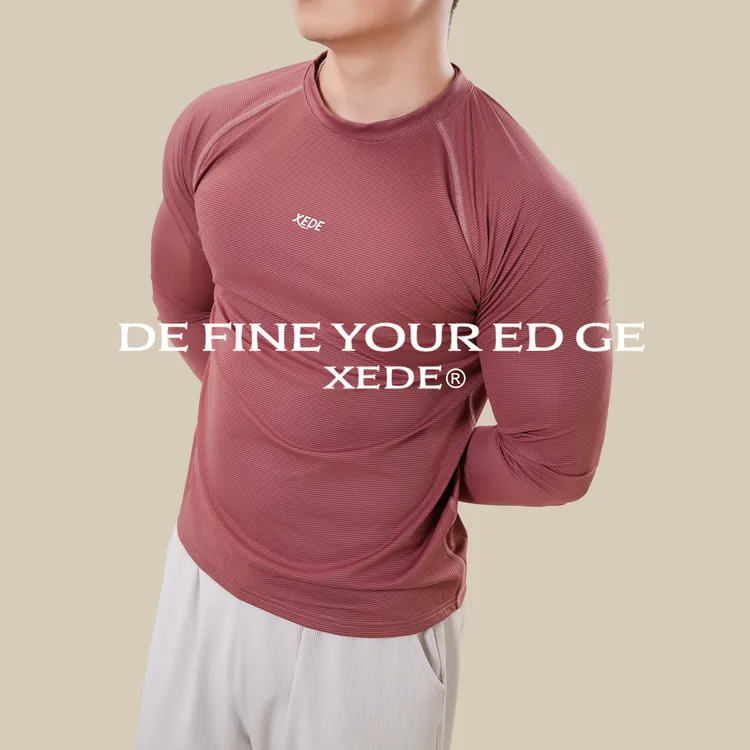 XEDE显大版型圆领运动T恤运动风弹力男保暖透气健身训练衣