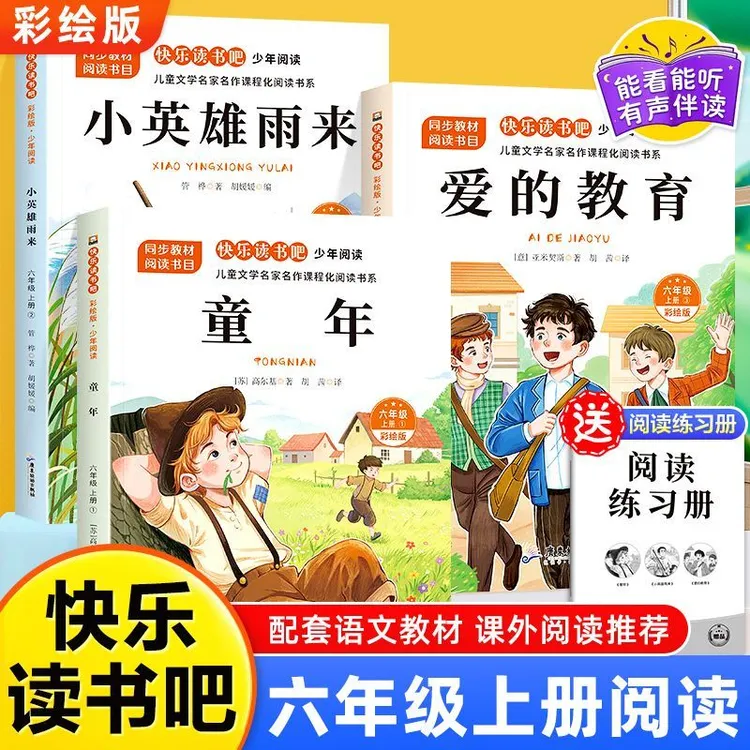 快乐读书吧六年级上册必读课外书童年书爱的教育小英雄雨来完整版