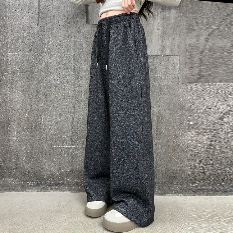 儿童秋装2025新款大女童装宽松裤子春秋款运动针织卫裤秋季直筒裤