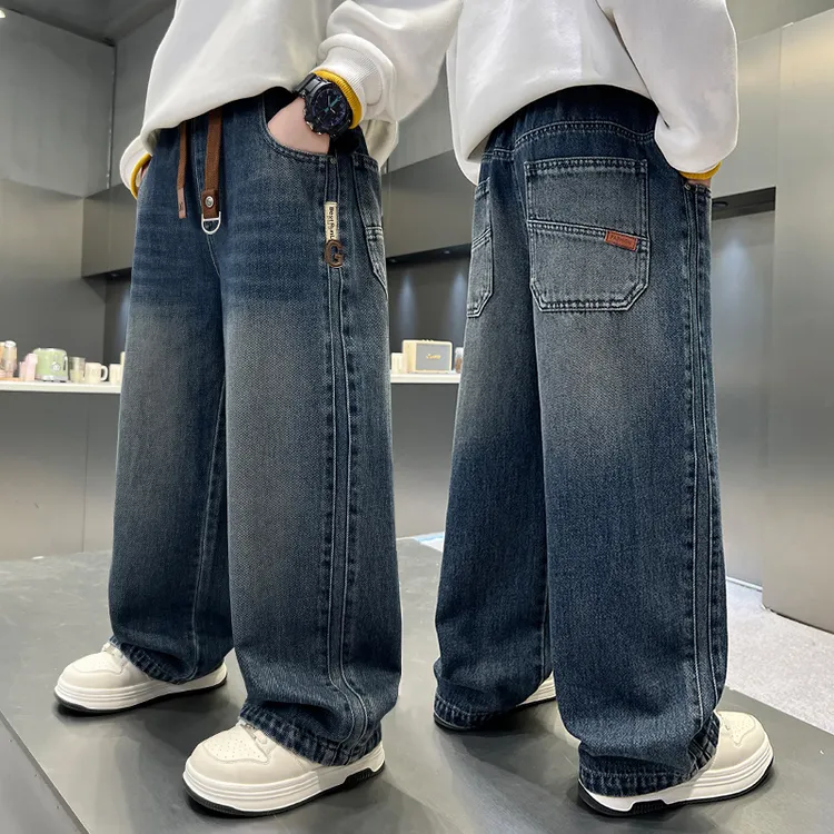 秋季男童裤子春秋宽松牛仔裤2025中大童休闲韩版儿童洋气时髦长裤