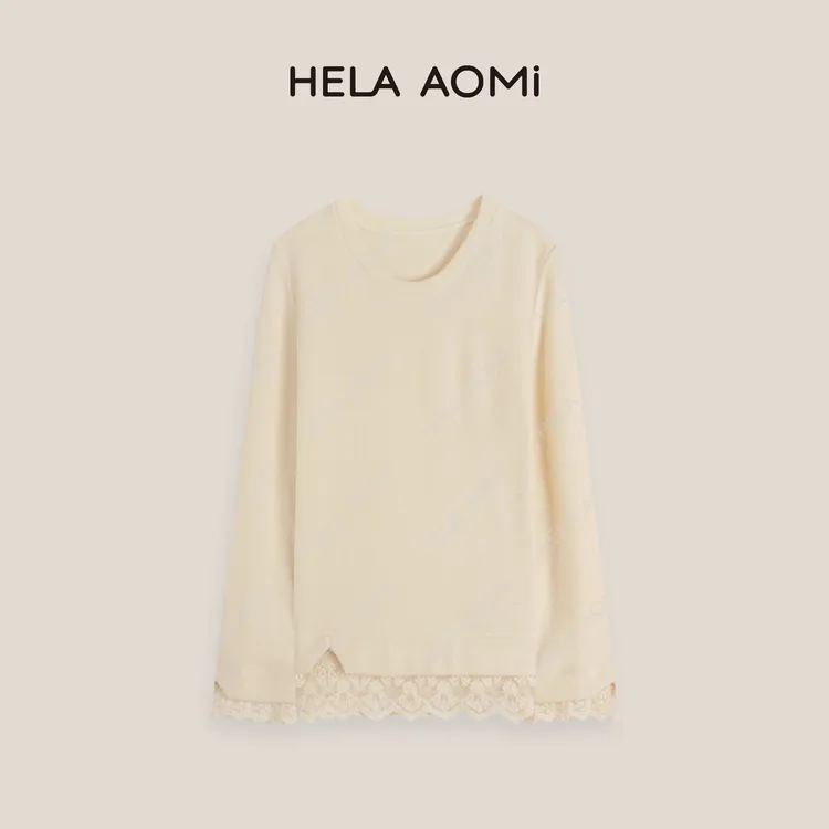 HELA AOMI "秘韵生花"软糯亲肤蕾丝拼接假两件T恤CY5DB23638