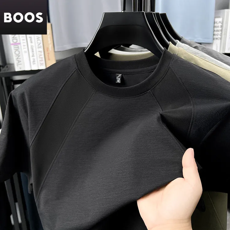 【防紫外线】2025年男士7A级抗菌吸汗速干设计感休闲抗皱超薄短袖