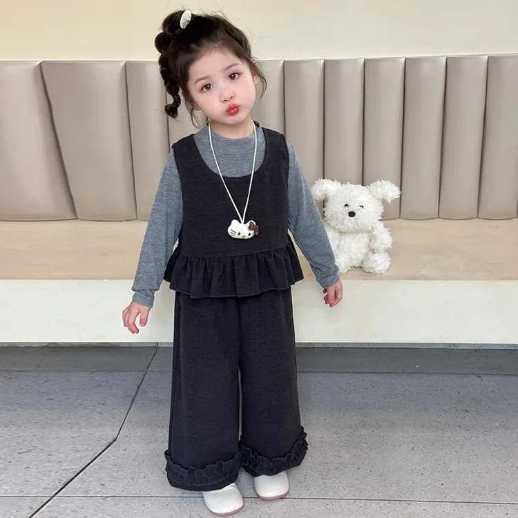 女童秋季套装超好看儿童装衣服2025新款女宝宝背心女童秋款套装