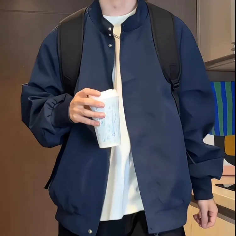 秋季立领哈灵顿夹克男士春秋季新款时尚休闲外套百搭潮流棒球服