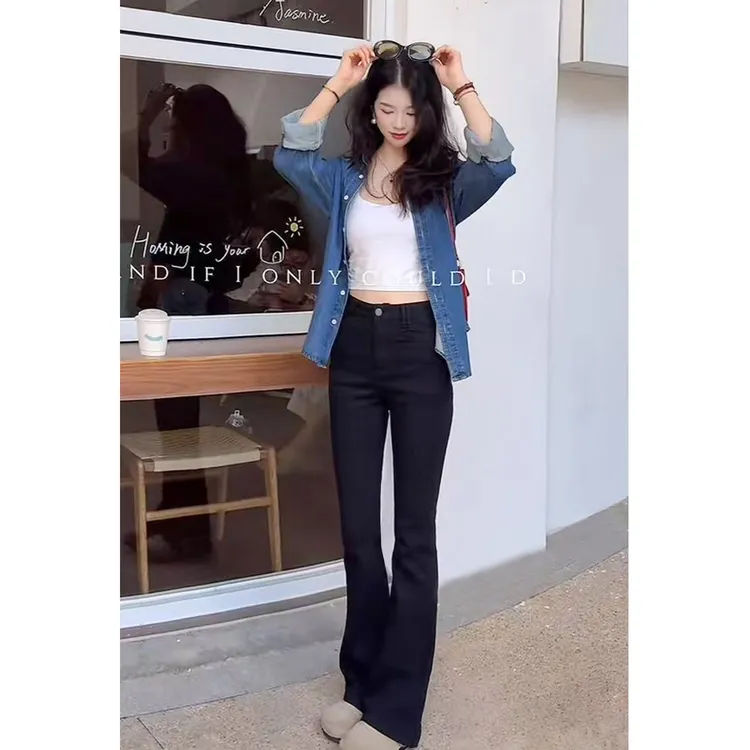 【爆款WUD】LOLO BLUES -四面弹秋冬高腰显瘦喇叭裤微喇牛仔裤显高